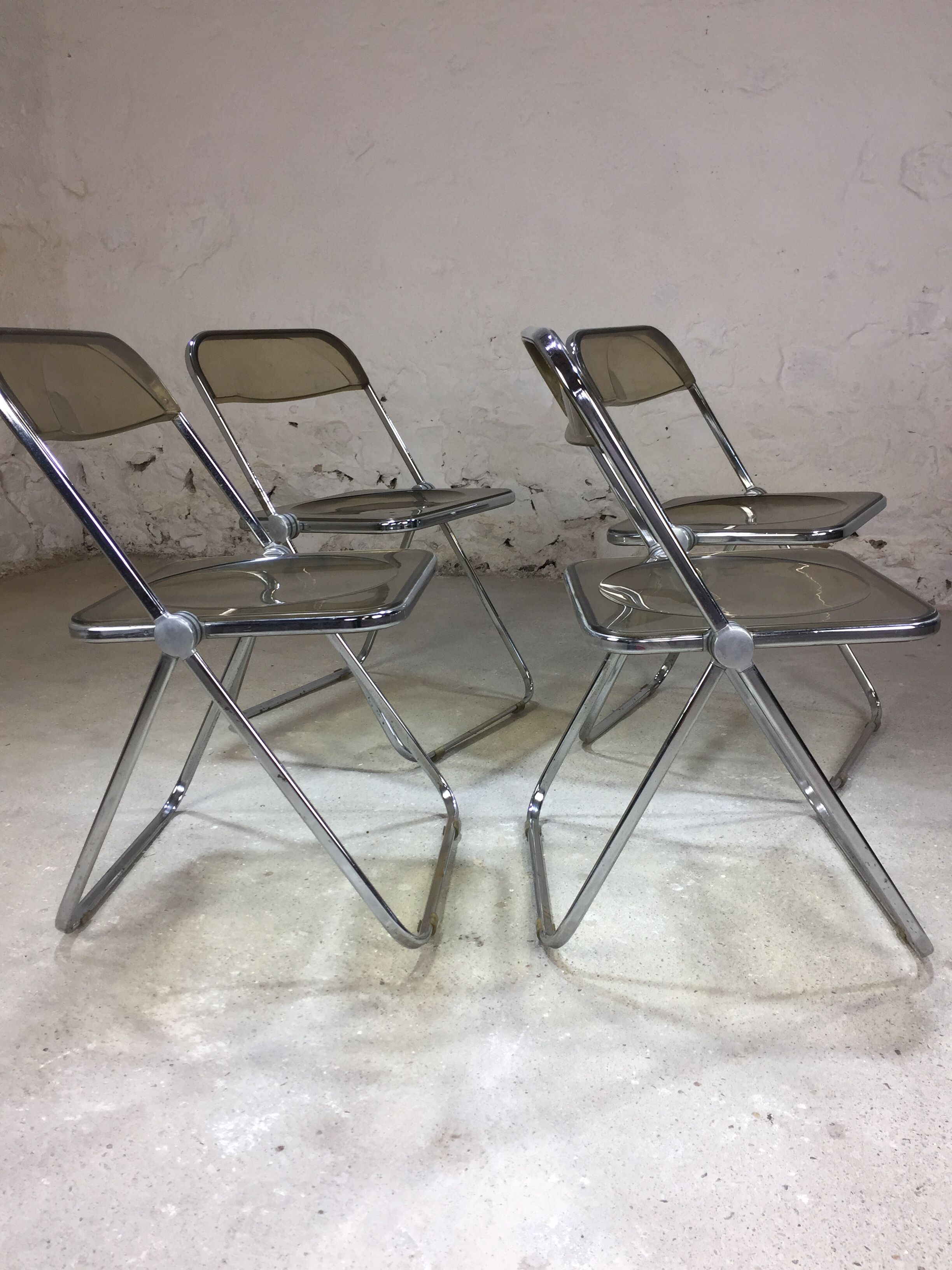 Lot of 4 chairs "Plia" by Giancarlo Piretti