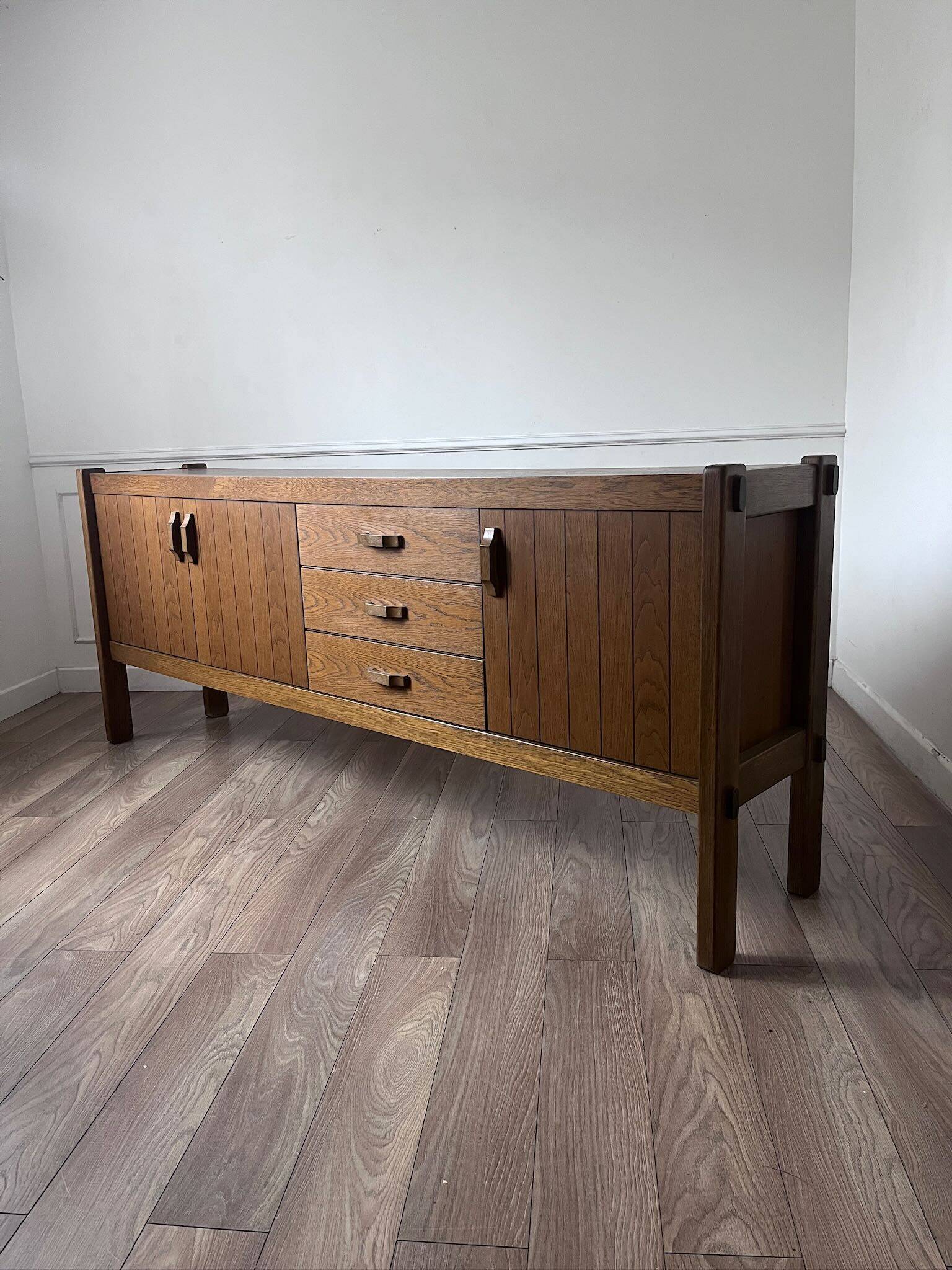 Large vintage brutalist sideboard