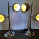 Rare vintage chrome lamps eye ball - tulip base - adjustable globes