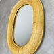 Oval rattan mirror 60s vintage 75 x 55 cm