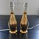 Paire de pieds de lampes en porcelaine 