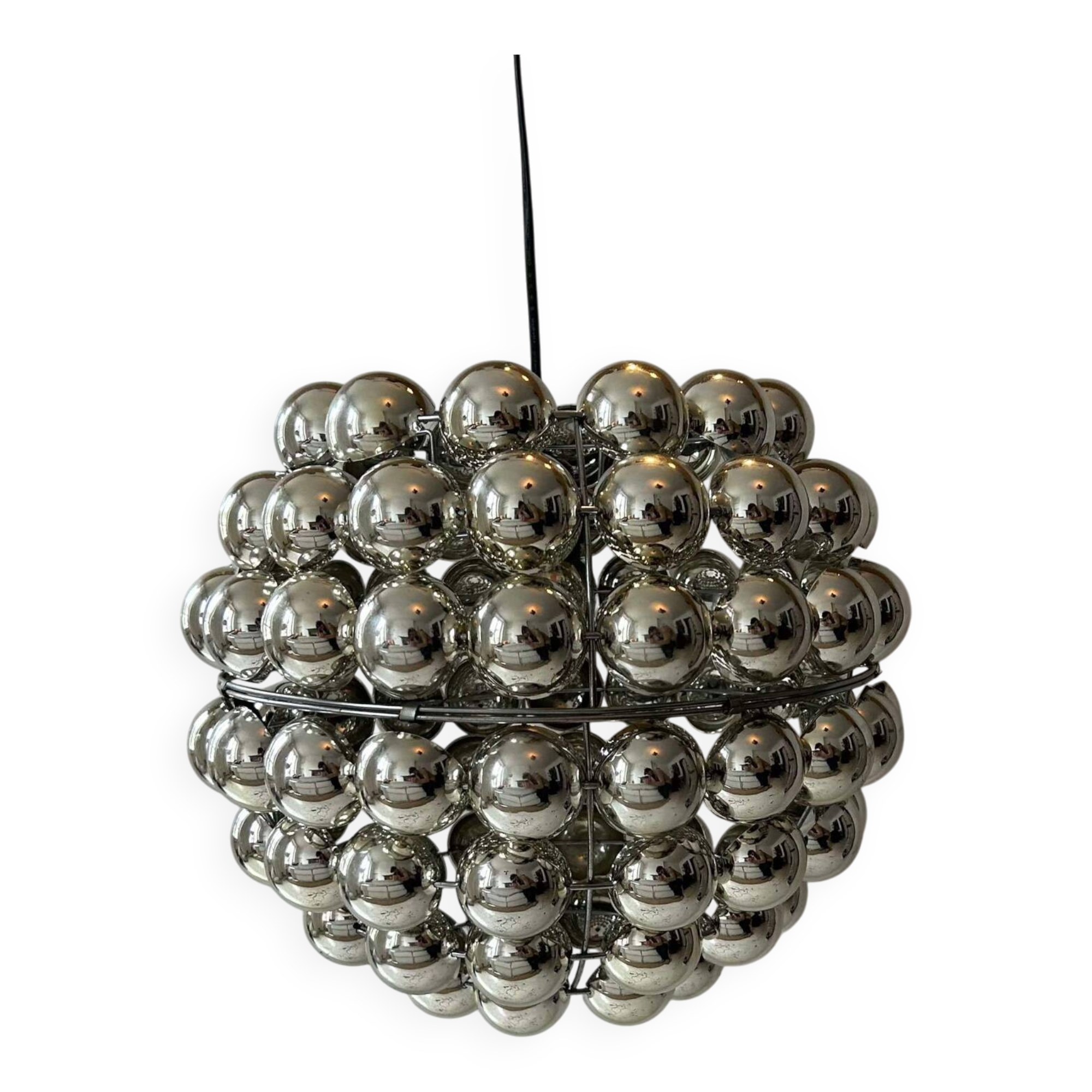 Vintage suspension, chrome half sphere, France 1970