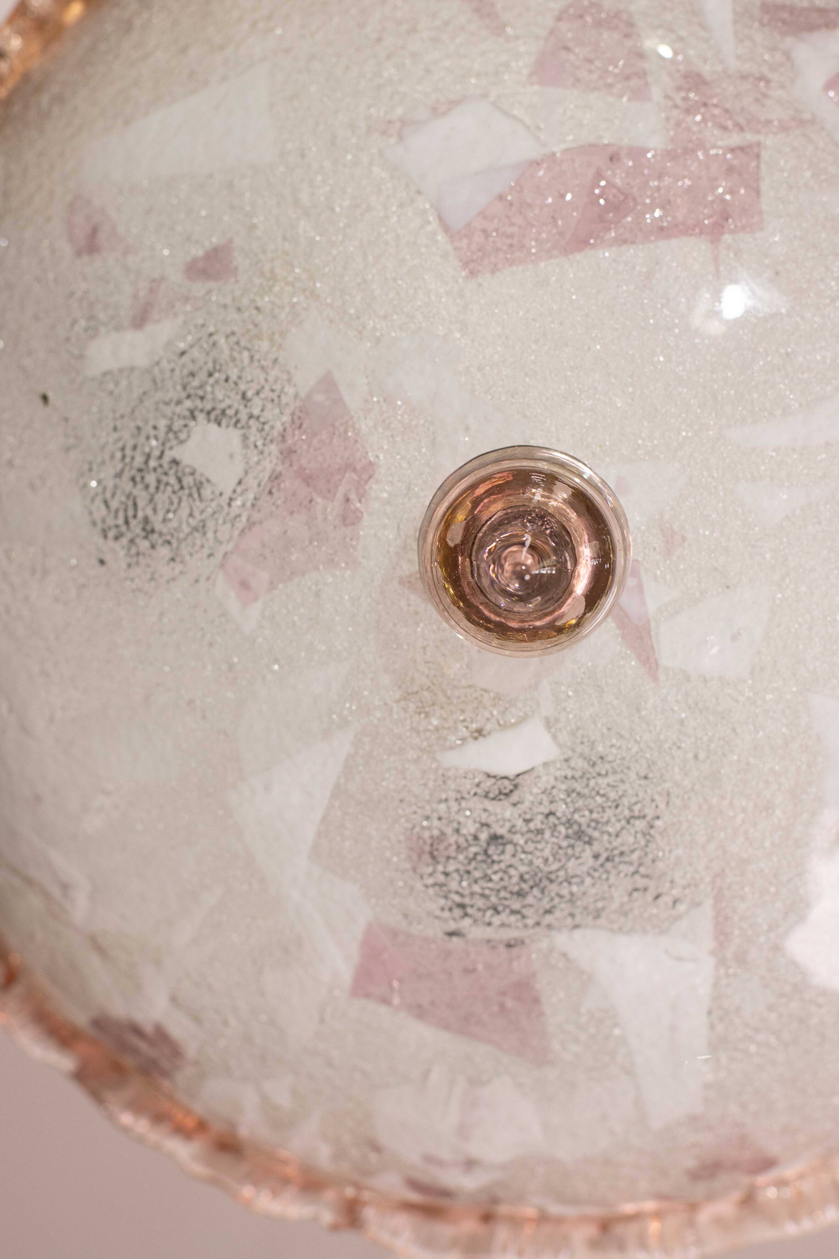 Charming Italian Multicolor and Pink Murano Glass Ceiling Fixture, Murano,