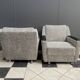set of 2 grey relax chairs on castors 1970s