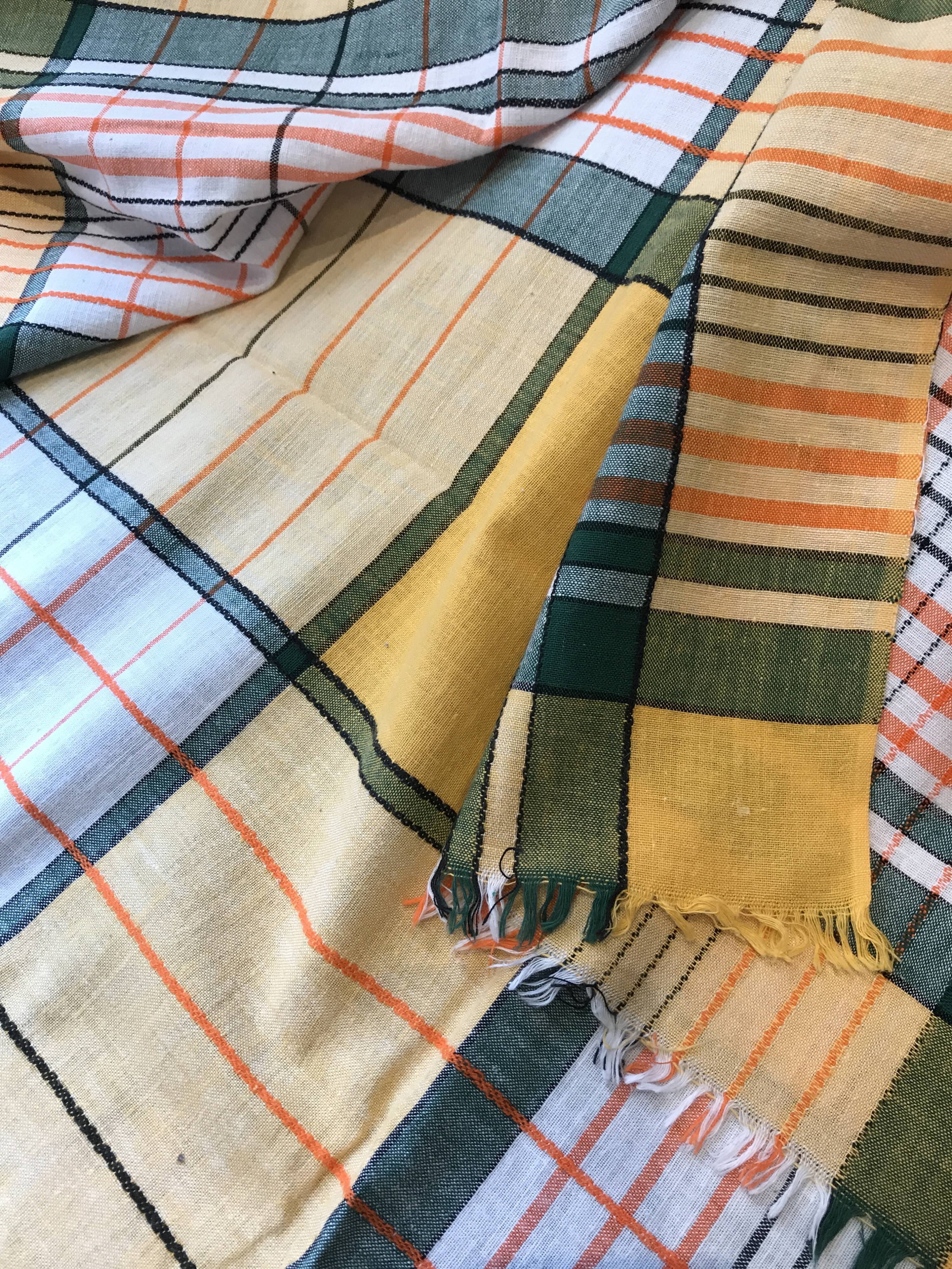 Checkered tablecloth