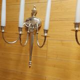 2 appliques murales en bronze argente