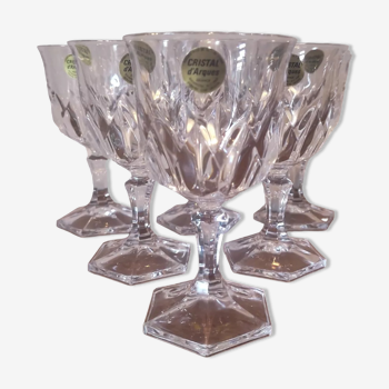6 water glasses model Chaumont by crystal of Arques