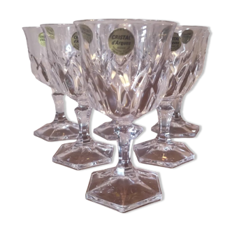 6 verres à eau modèle Chaumont par cristal d'Arques