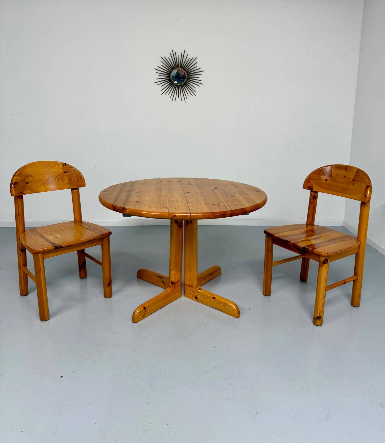 Vintage solid pine table, Scandinavian design by Rainer Daumiller, 1970s