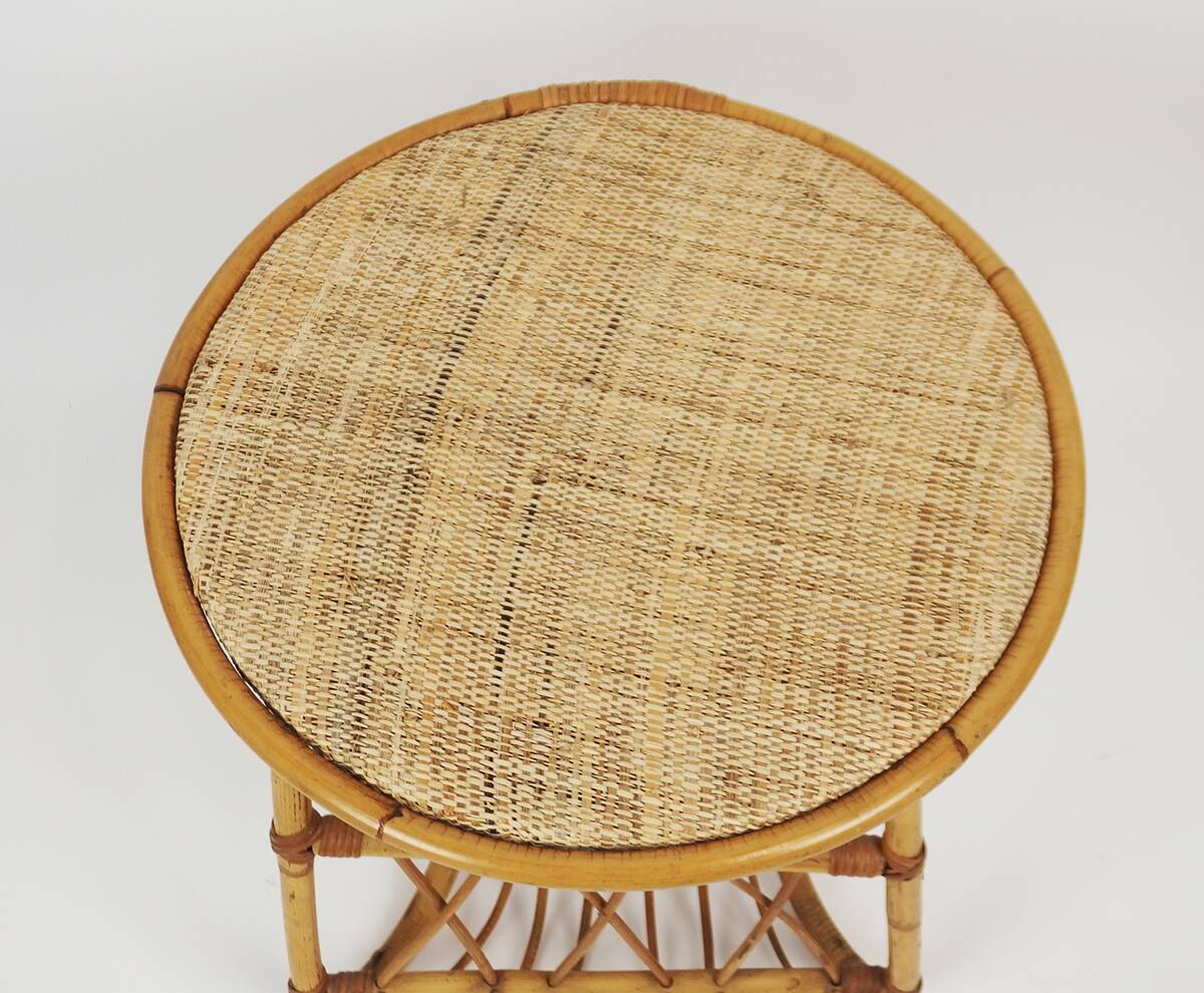 Rattan magazine table