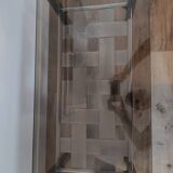Smoked glass coffee table with vintage chrome legs