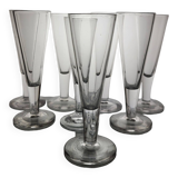 8 flûtes à champagne en cristal -  XIXème