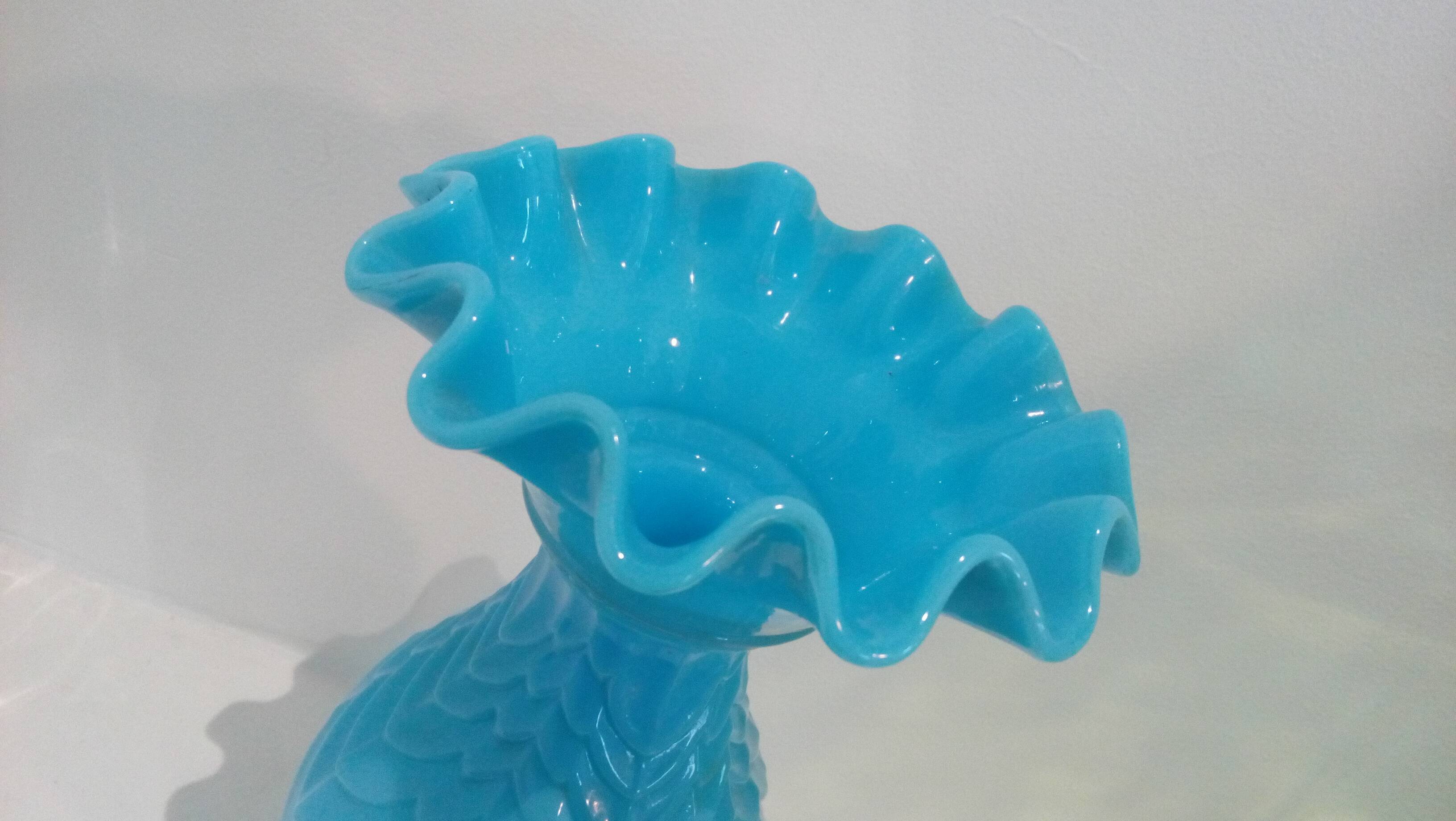 Blue opaline vase