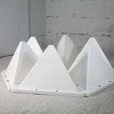 Fiberglass circa 1970. 6 tetrahedron-shaped elements. France.