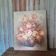 Bouquet de fleurs : Tableau ancien huile sur toile