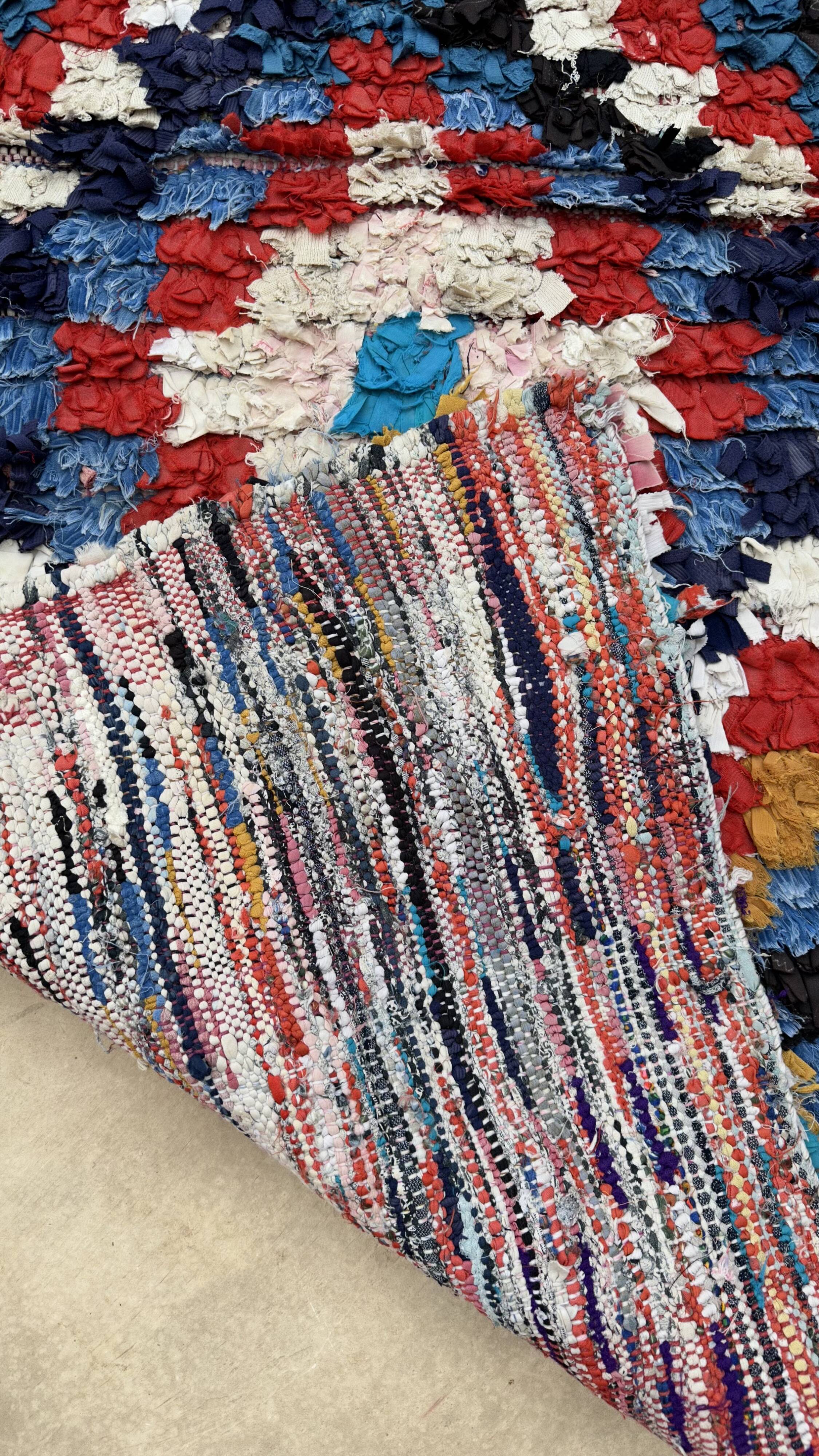 Tapis Berbère Boucherouite coloré - 85 x 153 cm