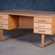 Vintage Oak Desk by Henning Jensen & Torben Valeur for Dyrlund, Denmark, 1960s