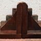 Pair of wooden bookends (art deco)