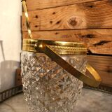 Glass and gilded metal ice bucket
