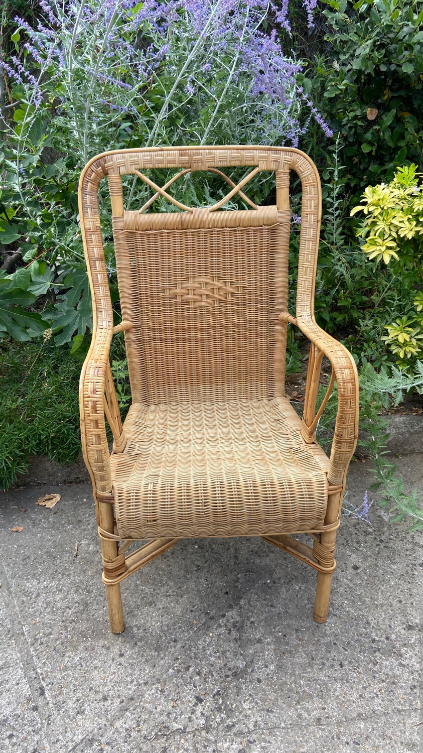 Adult vintage rattan armchair
