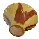 Bol ancien français en terre cuite à glaçure jaune