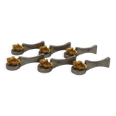 Set of 6 Silver and Gold Metal French Vintage Cutlery Rests