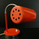 Lampe vintage 1970 métal laqué orange