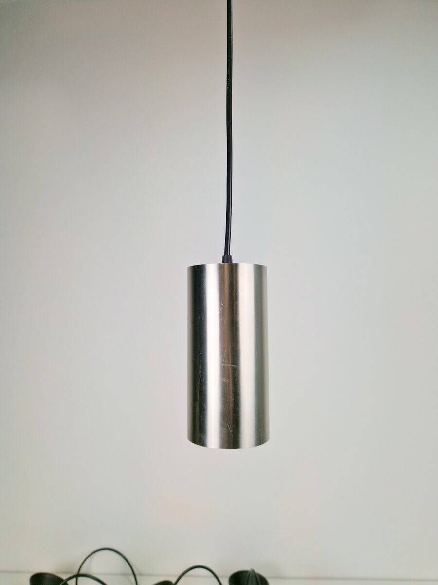 Vintage Cylindrical Pendant Lamps from Raak Holland, 1970s, Set of 4
