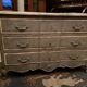 Chest of drawers 3 drawers in patinated wood gray Louis XV style