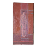 Nude figure. Oil painting on board. Mid 20th century, signed and dated 1974