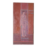 Nude figure. Oil painting on board. Mid 20th century, signed and dated 1974