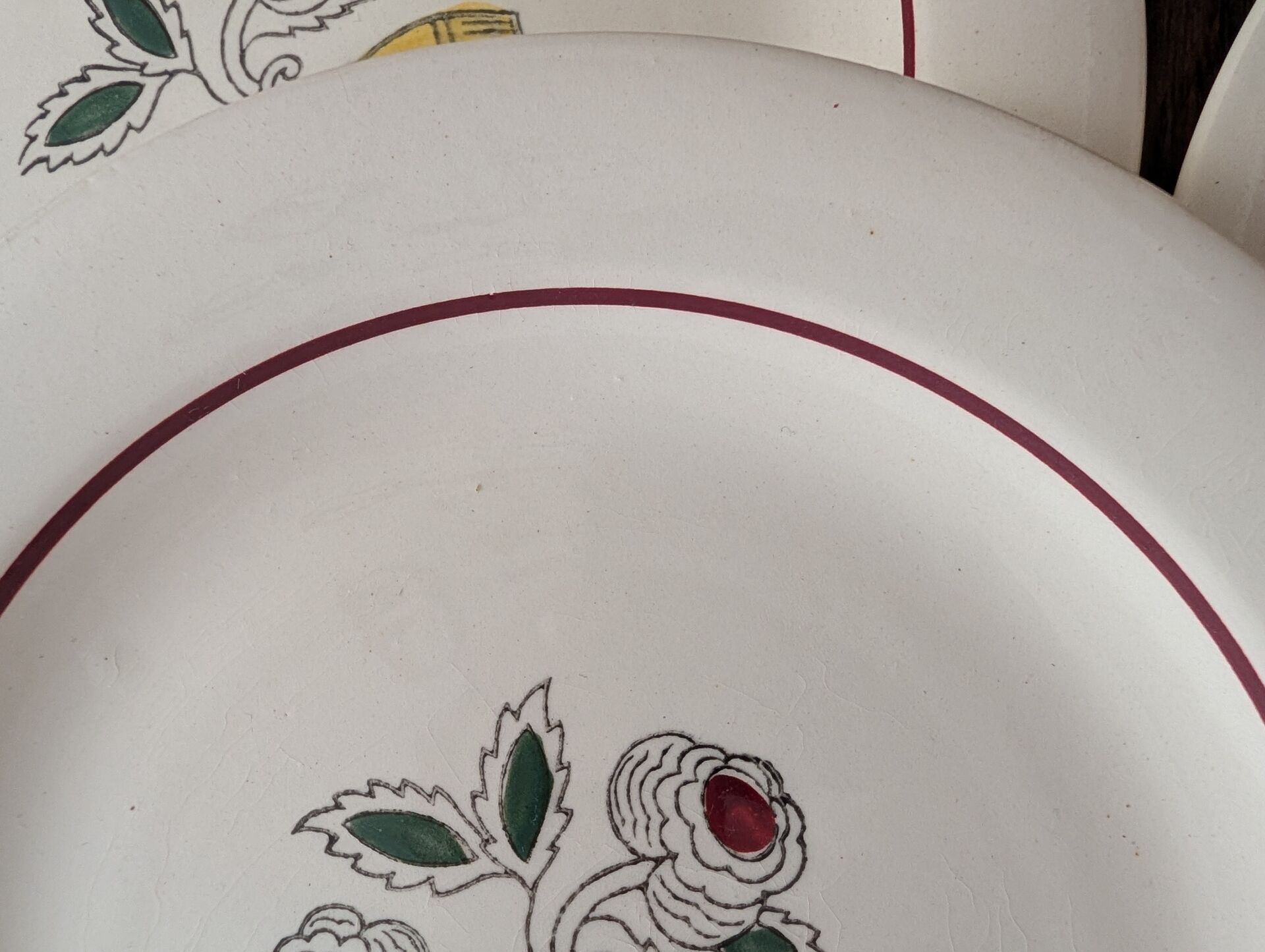 Vintage dessert plates – floral bouquet – French earthenware