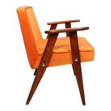 Scandinavian orange velvet armchair by Chierowski, 1962