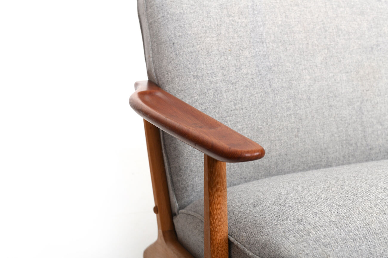 1950s danish 3-seater sofa in solid oak and teak