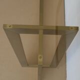Modernist brass and glass console table & mirror. 1970s