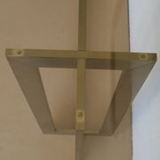 Modernist brass and glass console table & mirror. 1970s