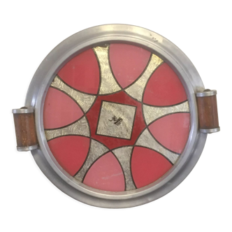 Top aluminum wood glass art deco vintage