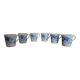 6 tasses café porcelaine Limoges Haviland - Cerisier bleu -Cotes torses