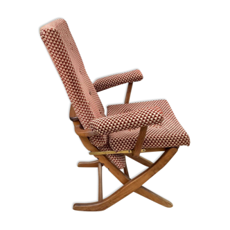 Baumann 70s velvet relax armchair