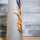 Painted frosted glass Art Deco vase