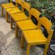 Lot de cinq chaises bois années 50