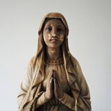 Large & Old Virgin in Plaster Signed Pieraccini