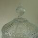 Bonbonnier en verre pot couvert pied douche decor pointe de diamant