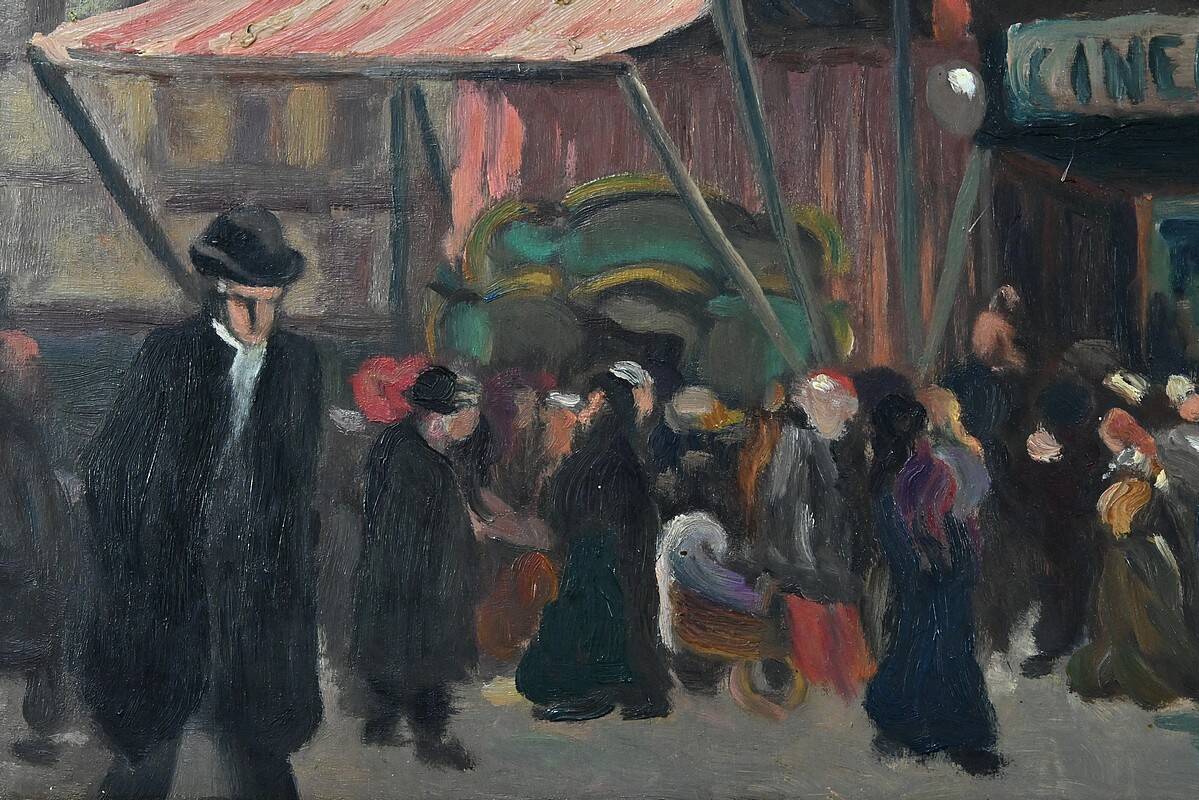 Painting “Street Scene” by C. Subileau – Early 20th century