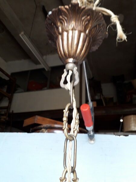 Hanging chandelier / bronze angel dore ep 1940/50