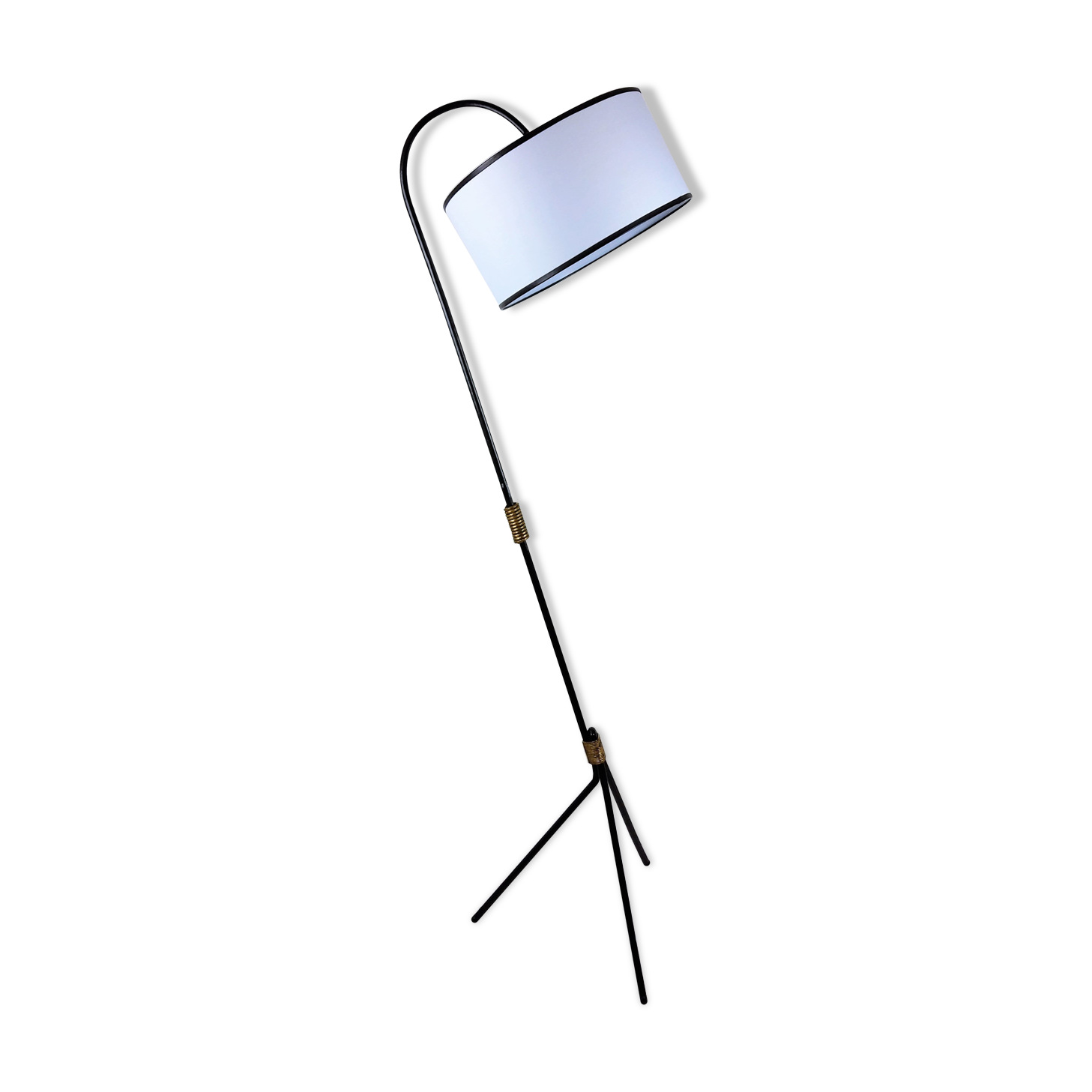 Vintage black metal lamp 1950