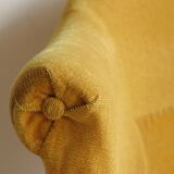 Mustard yellow velvet toad armchair