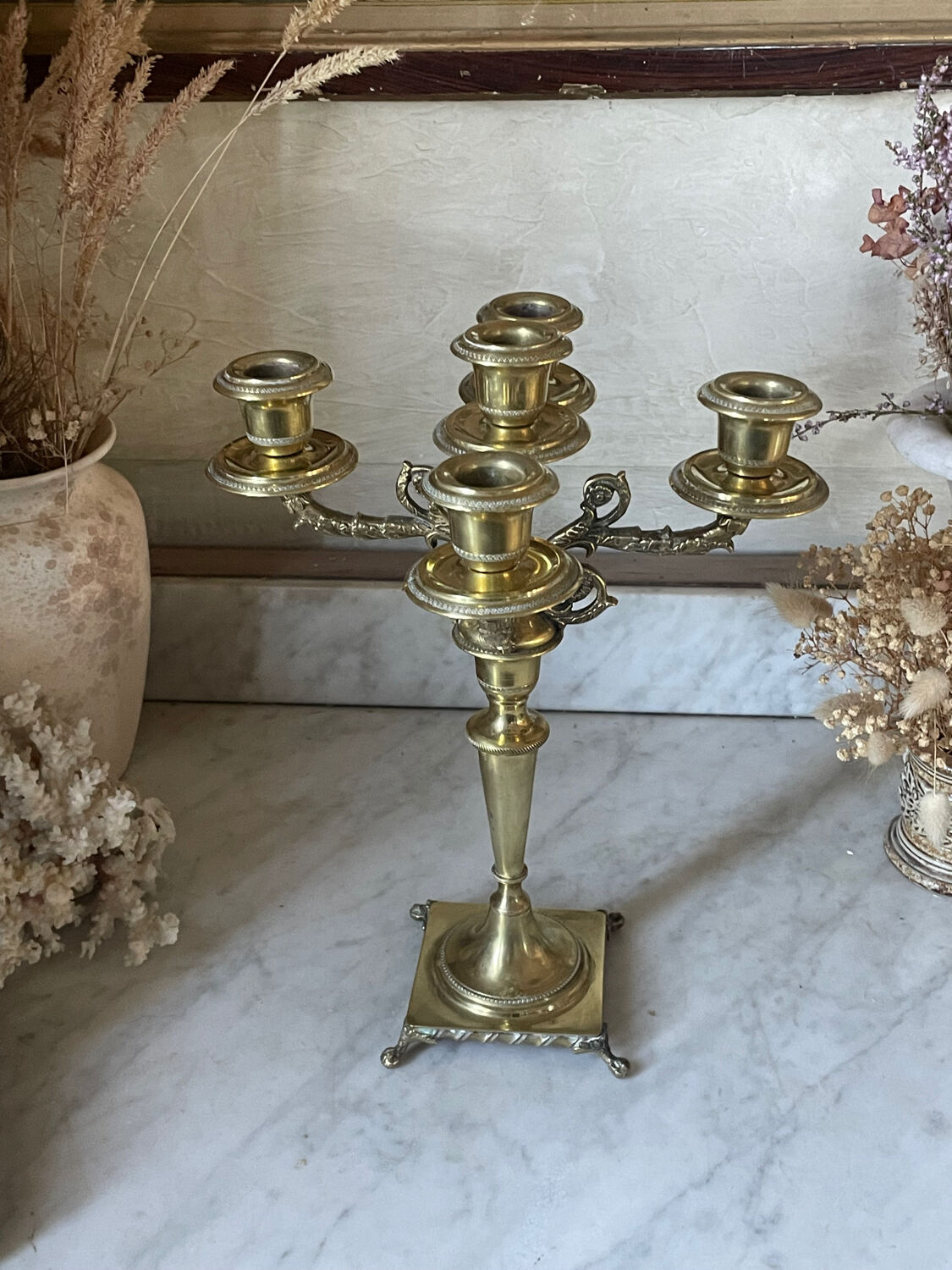Antique brass candlestick