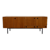 Vintage teak enfilade attributed to Gérard Guermonprez, 1960s design.
