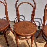 4 curved wooden bistro chairs